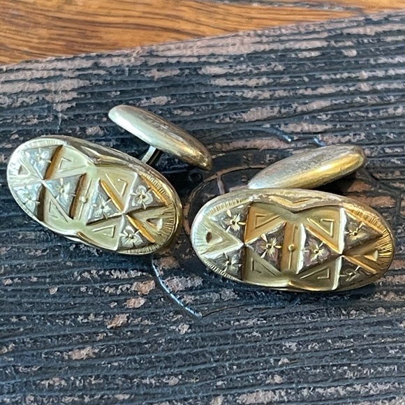 Gold HA & CO Victorian Ornate CUFFLINKS - wow! - Picture 3 of 14